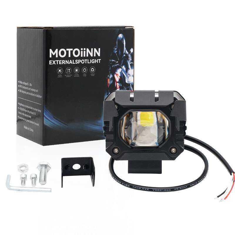 Motorcycle Strong Light With Lens Spotlight Electrical Bike Conversion Spotlight Paving Light(White