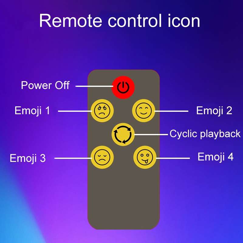 Car LED Funny Emoji Light Rear Windows Multifunctional Warning Smiley Light(Black)
