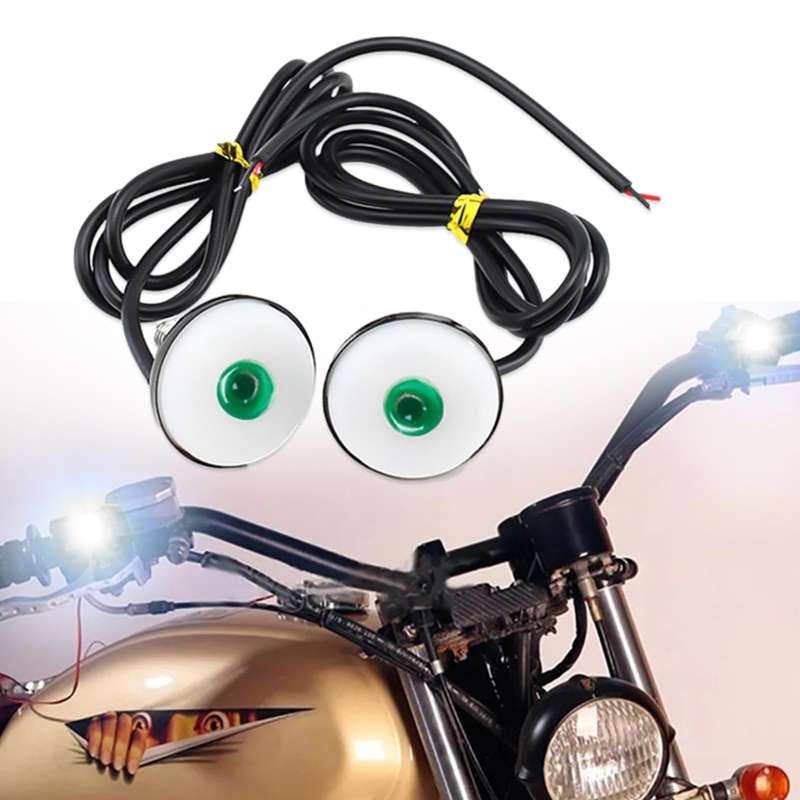 2pcs 23mm Motorcycle Eagle Eye Light Reverse Rearview Mirror Spotlight(White)