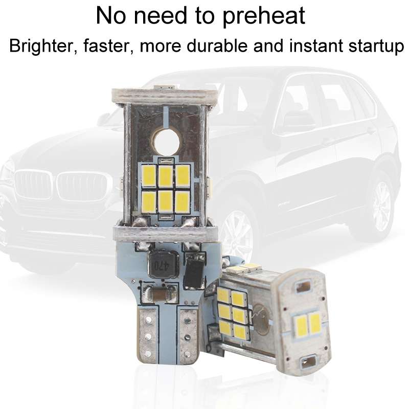 2pcs Automotive LED Reversing Lights Decode Induction Wide Voltage Brake Lights(White)