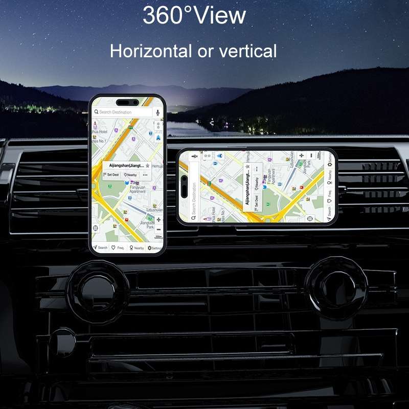 Car Magnetic Wireless Charging Cell Phone Holder With Ambient Light, Style: Blue Light