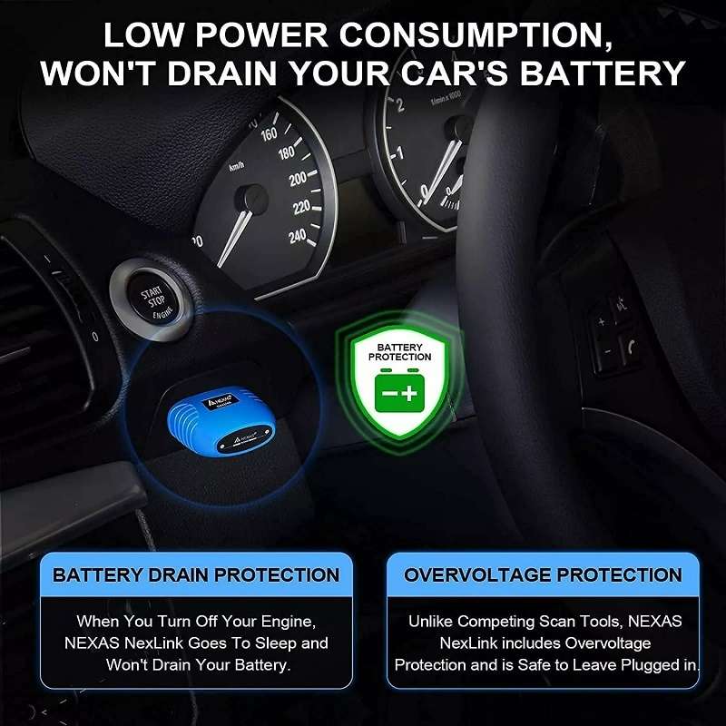 Nexas Bluetooth 5.0 OBD2 Diagnostic Scanner For IOS/Android