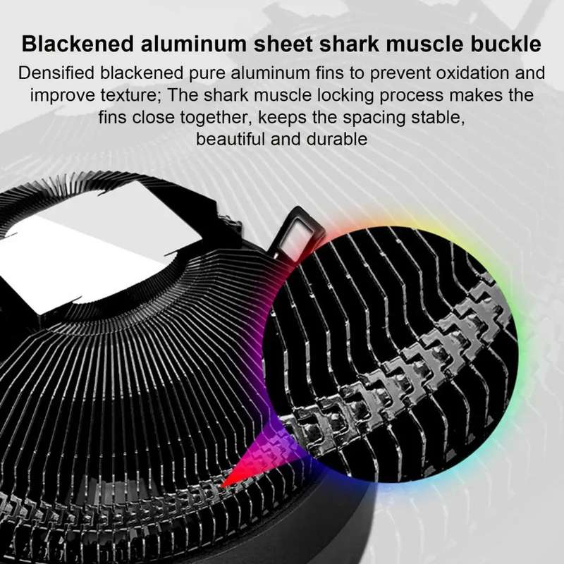 COOLMOON CPU Cooler Desktop Computer Auto Color Change Multi-Platform Mute Cooling Fan(Colorful Fin