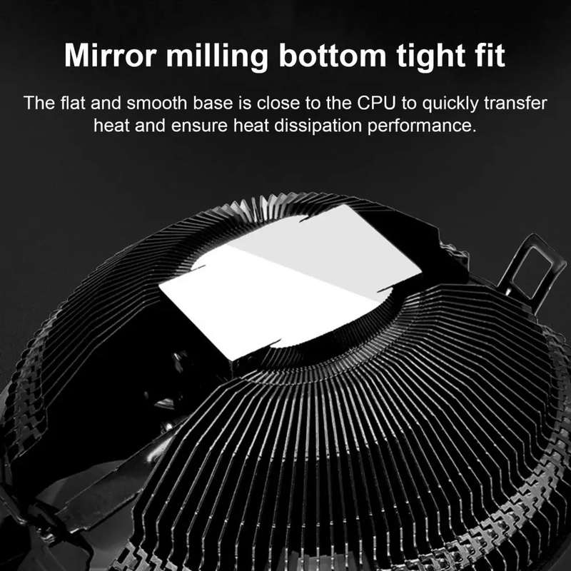 COOLMOON CPU Cooler Desktop Computer Auto Color Change Multi-Platform Mute Cooling Fan(Colorful Fin