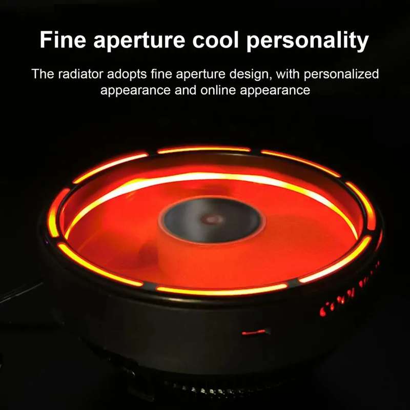 COOLMOON CPU Cooler Desktop Computer Auto Color Change Multi-Platform Mute Cooling Fan(Colorful Fin