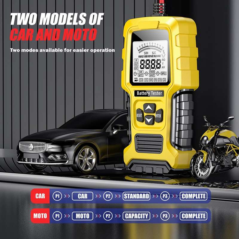 FOXSUR 12V/24V Automotive Lead-acid Battery Internal Resistance Rapid Analyzer(Yellow)