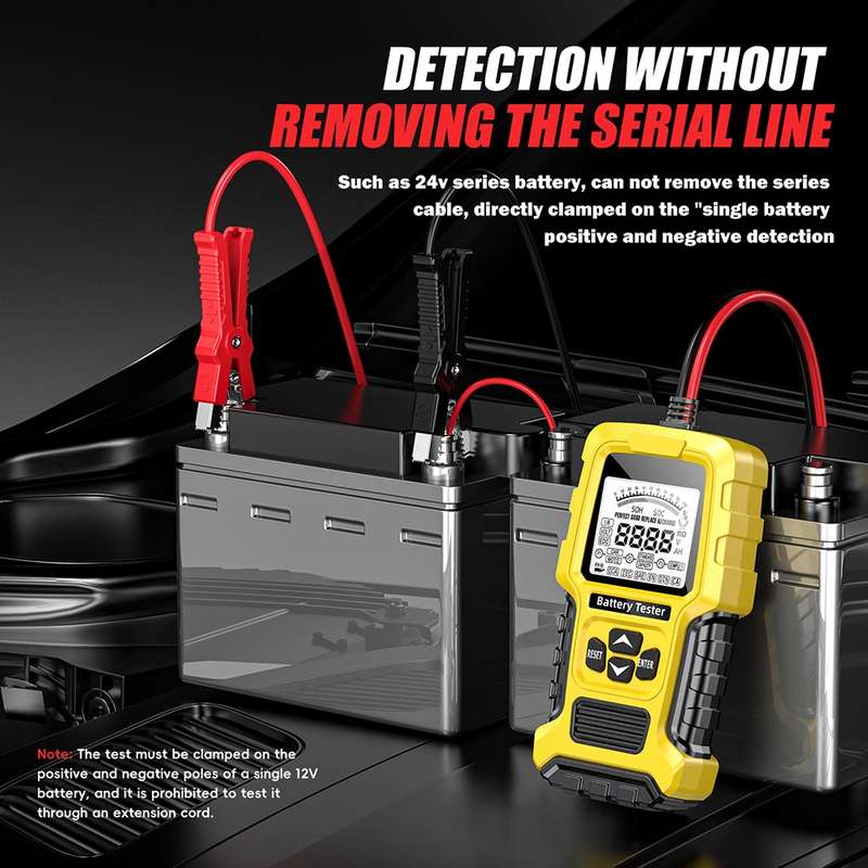 FOXSUR 12V/24V Automotive Lead-acid Battery Internal Resistance Rapid Analyzer(Yellow)