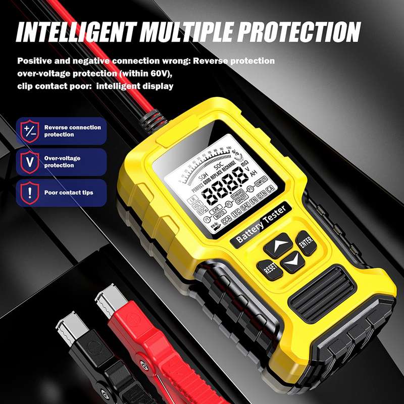 FOXSUR 12V/24V Automotive Lead-acid Battery Internal Resistance Rapid Analyzer(Yellow)