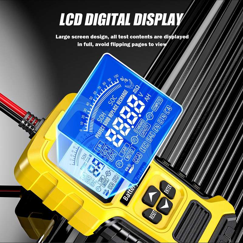 FOXSUR 12V/24V Automotive Lead-acid Battery Internal Resistance Rapid Analyzer(Yellow)