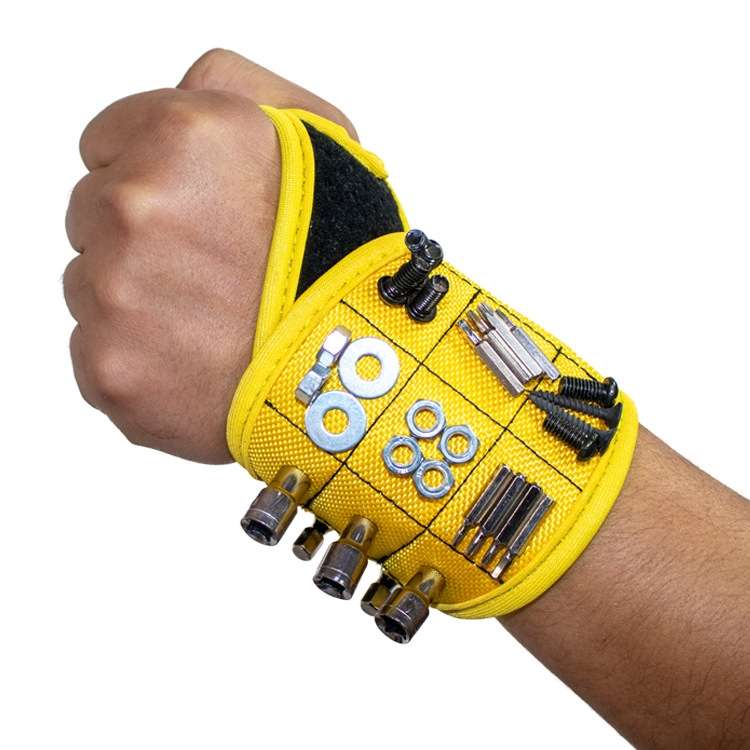 Thumb Wrap Magnetic Metal Accessory Tool Storage Strap(Yellow)