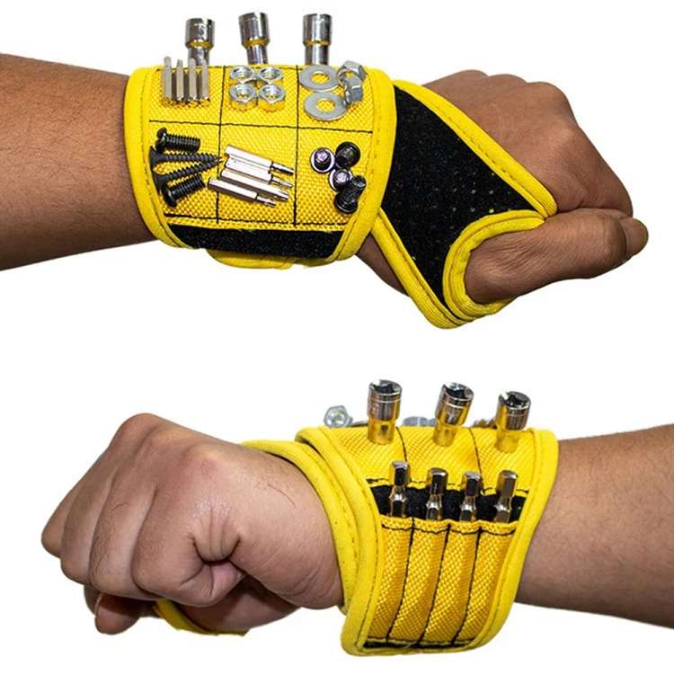 Thumb Wrap Magnetic Metal Accessory Tool Storage Strap(Yellow)