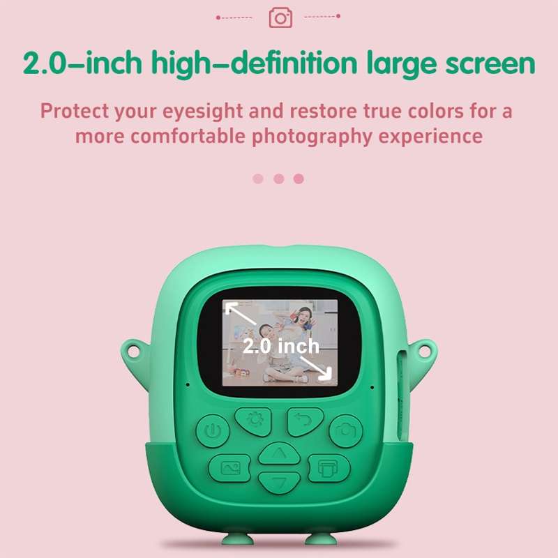A19B 2.0-Inch 720P HD Reversible Camera Cartoon Children Mini Digital Printing Camera