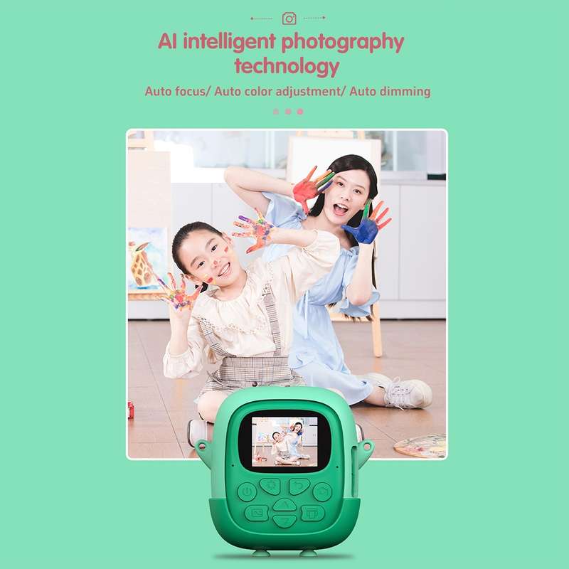 A19B 2.0-Inch 720P HD Reversible Camera Cartoon Children Mini Digital Printing Camera