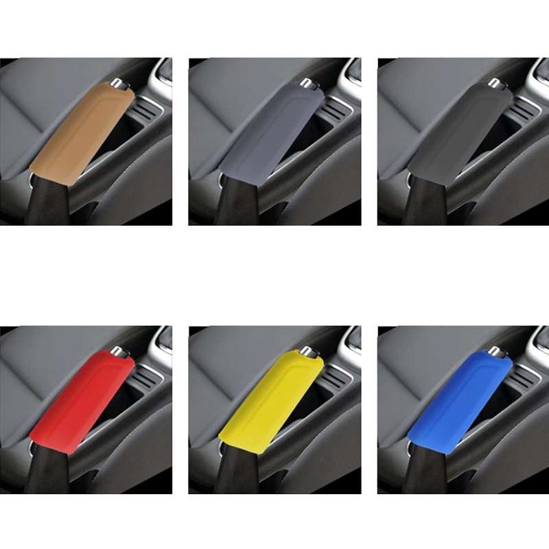 Automotive Silicone Manual Automatic Shift Lever Protective Cover, Size: Handbrake Red