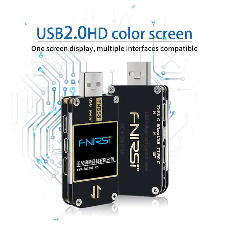 FNIRSI FNB38 USB Voltage And Current Meter Capacity Fast Charging Protocol Tester(Black)