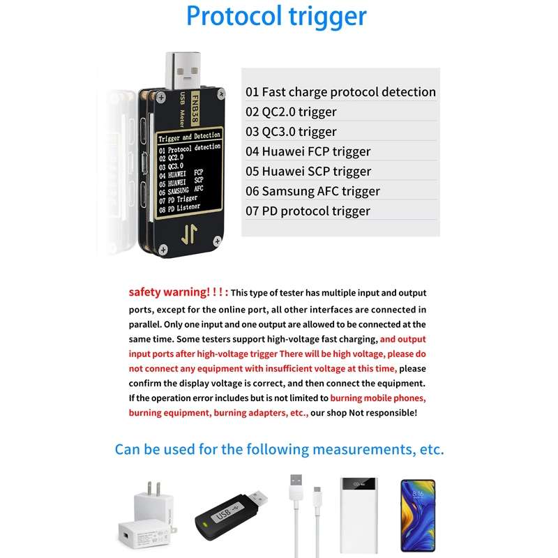 FNIRSI FNB38 USB Voltage And Current Meter Capacity Fast Charging Protocol Tester(Black)