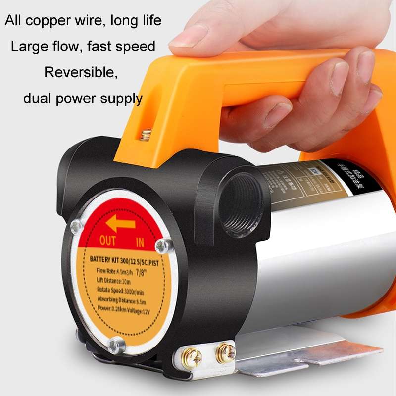 Small Portable Diesel Electric Self-Priming Oil Pump, Voltage: 12v Forward And Reverse + 4m Tube