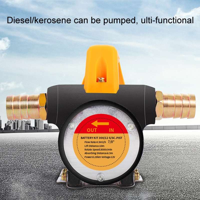 Small Portable Diesel Electric Self-Priming Oil Pump, Voltage: 12v Forward And Reverse + 4m Tube