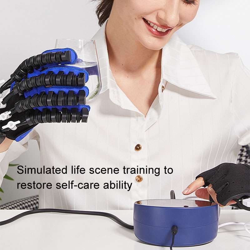 Intelligent Robot Split Finger Training Rehabilitation Glove Equipment With EU Plug Adapter, Size: