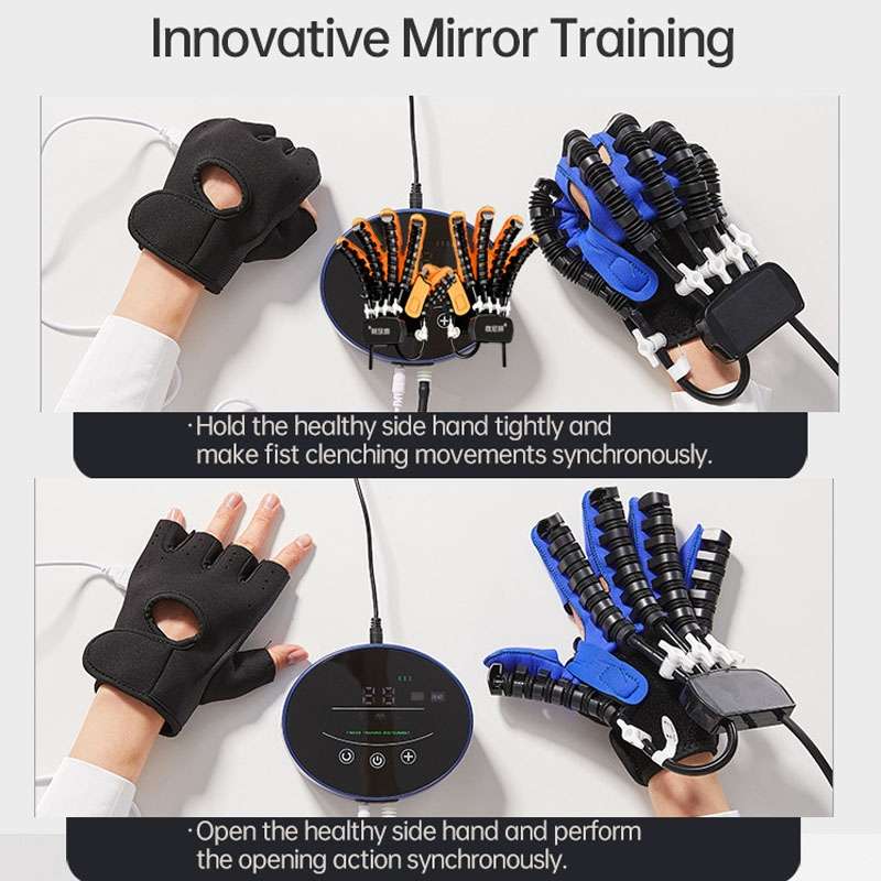 Intelligent Robot Split Finger Training Rehabilitation Glove Equipment With EU Plug Adapter, Size: