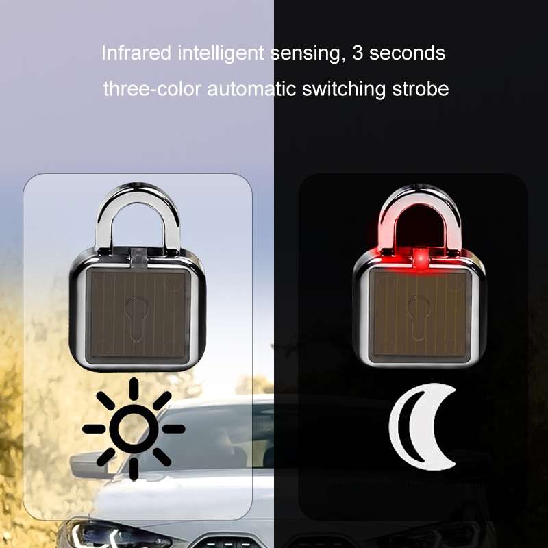 Car Solar Flashing Atmosphere Anti-Theft Warning Lock Light(Three Color Light)