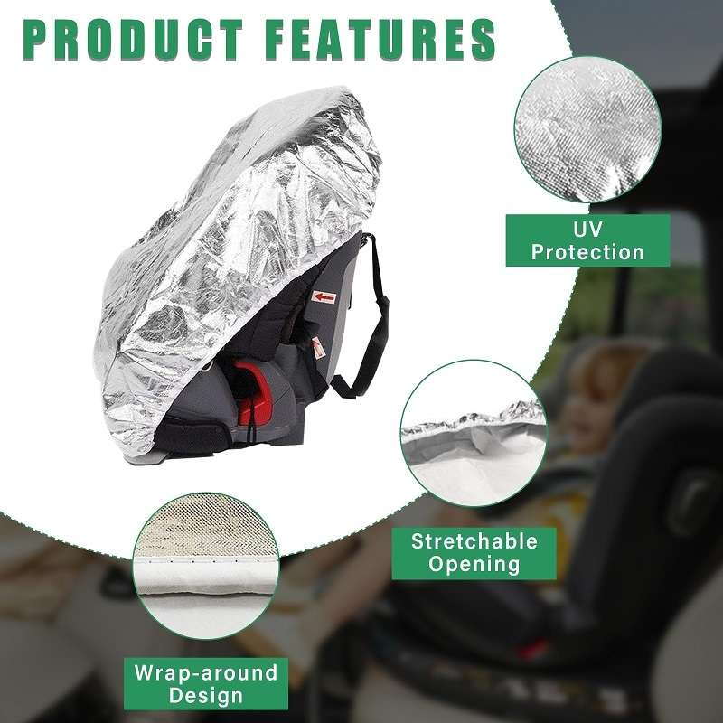 50x90cm Universal Baby Safety Seat Sunshade Dustproof Cover(Silver)