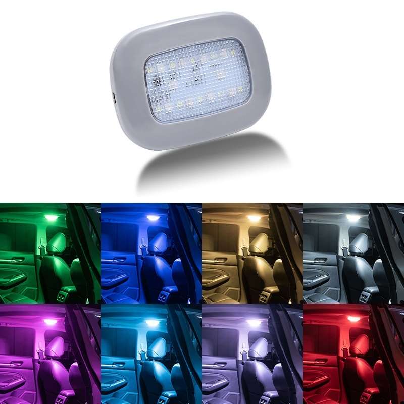Car USB Charging Strong Magnetic Roof Reading LED Light(Grey)