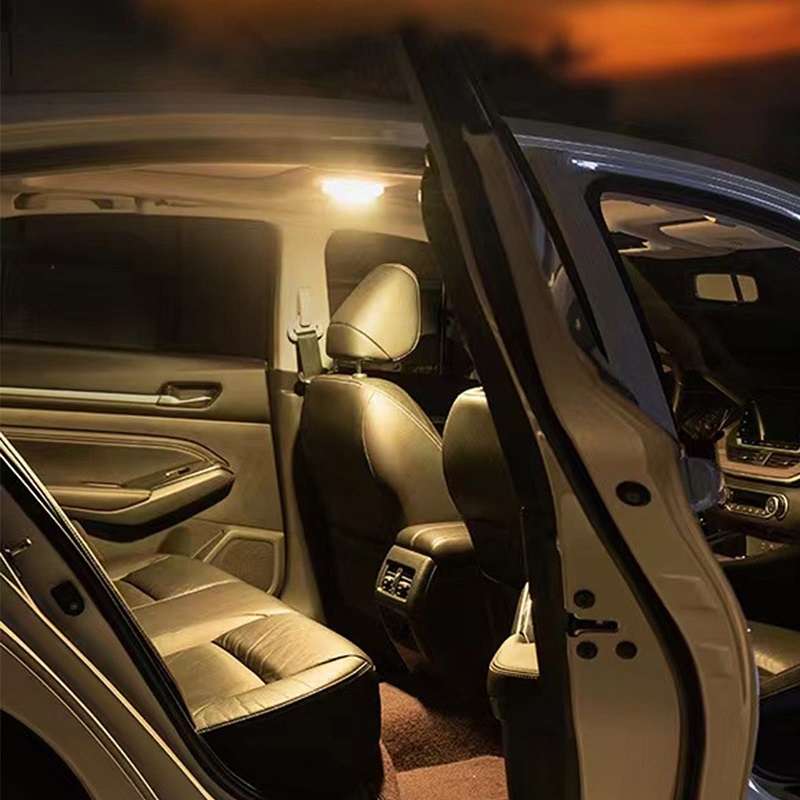 Car USB Charging Strong Magnetic Roof Reading LED Light(Beige)