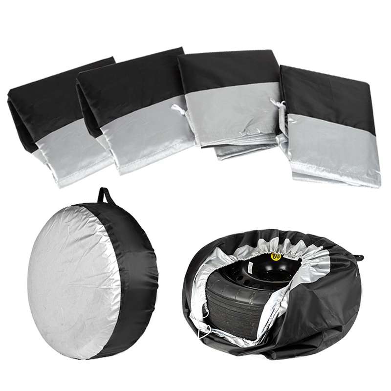 4pcs 65x37cm 210D Oxford Cloth Car Waterproof Dirt-resistant Tire Protective Cover