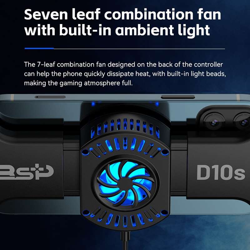 BSP-D10S Wireless Stretch Game Controller With Heat Dissipation Fan for Switch / Android / IOS