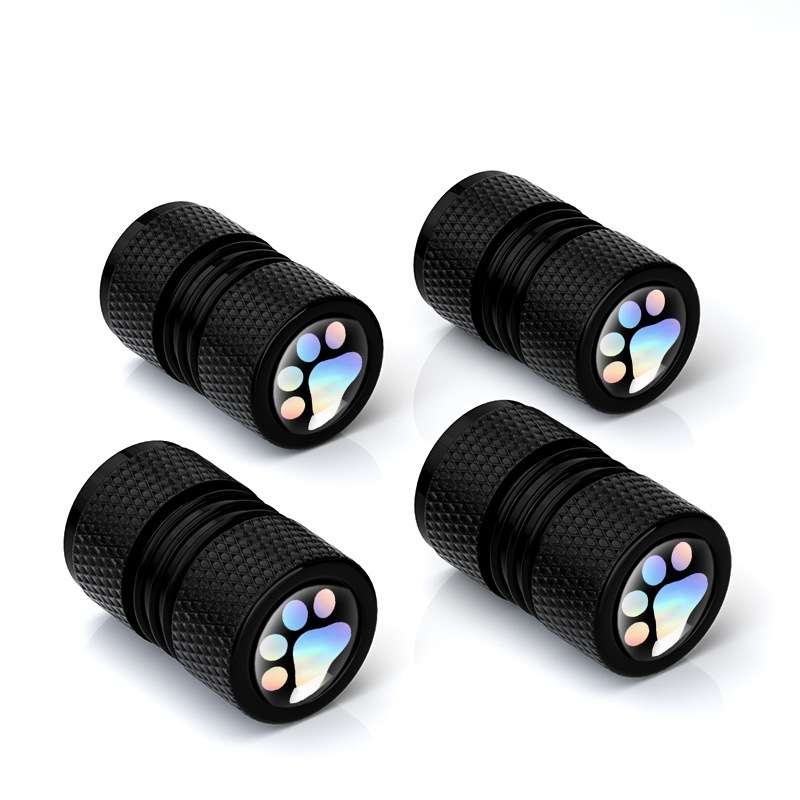4pcs /Set Bear Claw Car Tire Modification Valve Protective Cap(Black)