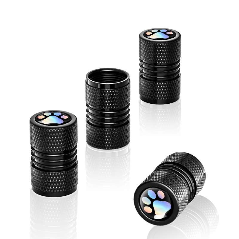 4pcs /Set Bear Claw Car Tire Modification Valve Protective Cap(Black)