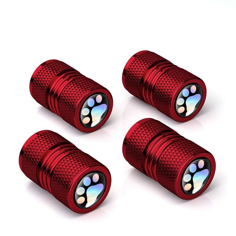 4pcs /Set Bear Claw Car Tire Modification Valve Protective Cap(Red)