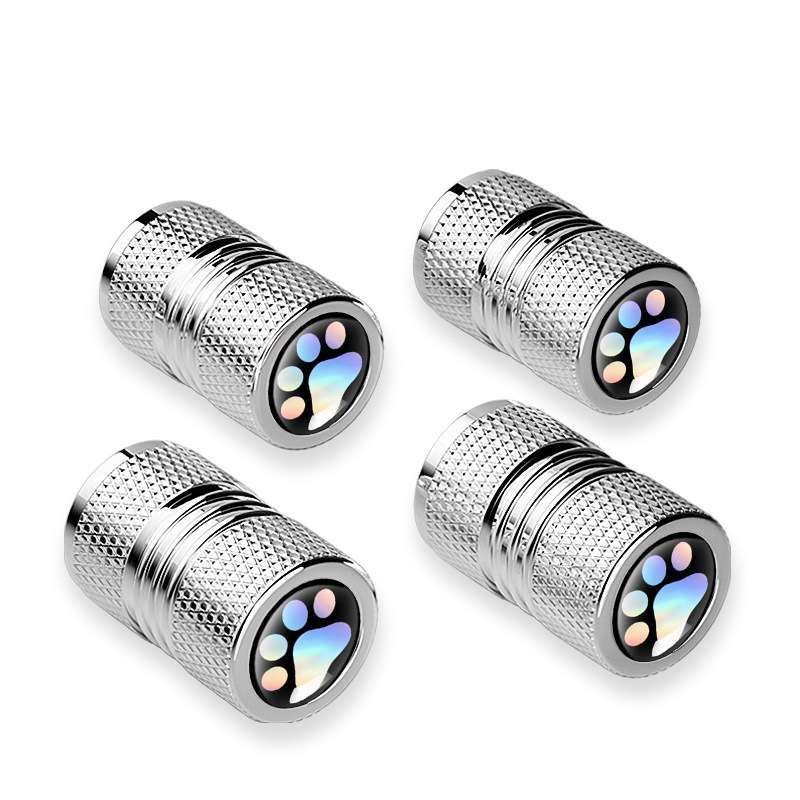 4pcs /Set Bear Claw Car Tire Modification Valve Protective Cap(Silver)