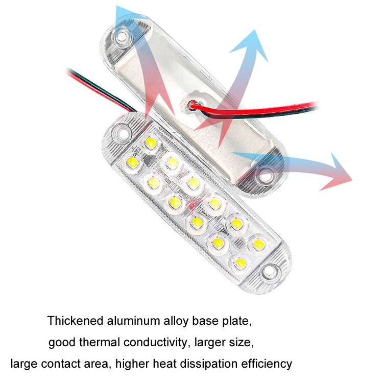 6pcs 12-Bead LED Flashing Warning Lights Motorcycle RV Signal Lights(Red Light)