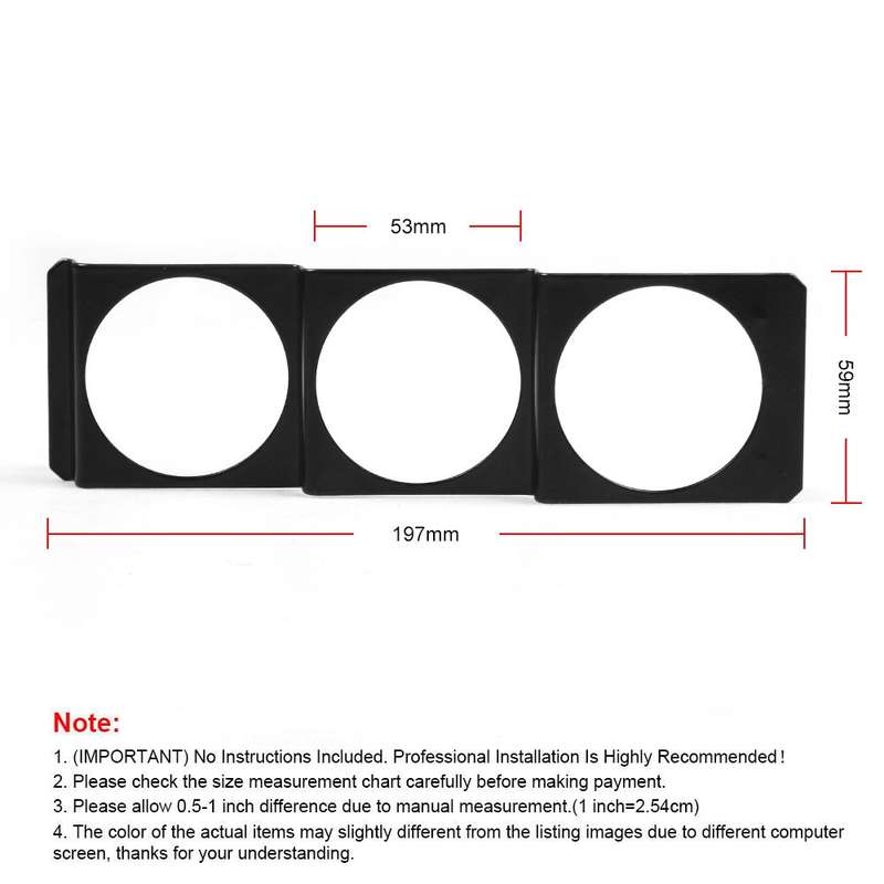 52mm Car Modified Instrument Rack Three-hole Universal Car Radio Card Slot
