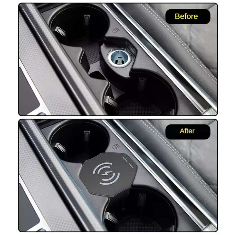 For Audi A6L 15W Car Cigarette Lighter Magnetic Wireless Charger, For Left And Right Driving