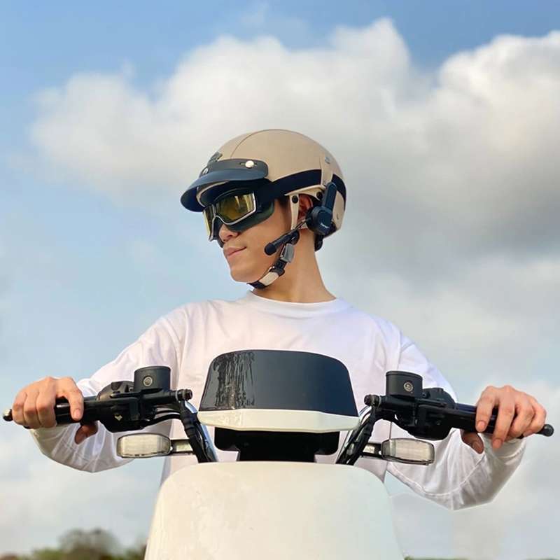 TWVC Motorcycle Bluetooth Headset Wireless Stereo Moto Helmet Headphones With Thin Clip Base