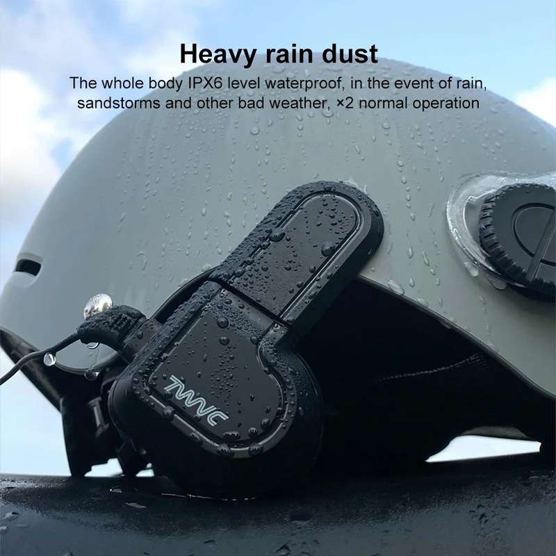 TWVC Motorcycle Bluetooth Headset Wireless Stereo Moto Helmet Headphones With Thin Clip Base