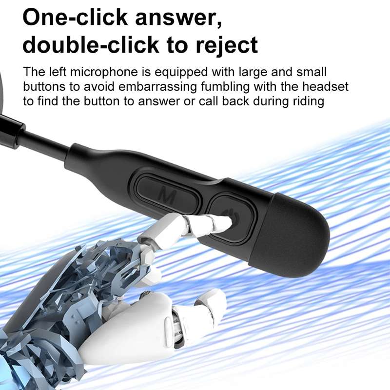 TWVC Motorcycle Bluetooth Headset Wireless Stereo Moto Helmet Headphones With Thin Clip Base