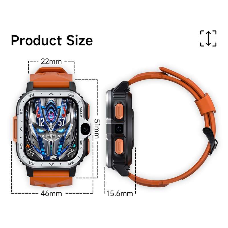 LOKMAT APPLLP 4 MAX 2.02-inch Android 8.1 Full Network Wifi Card Bluetooth Smart Watch(Navy Blu
