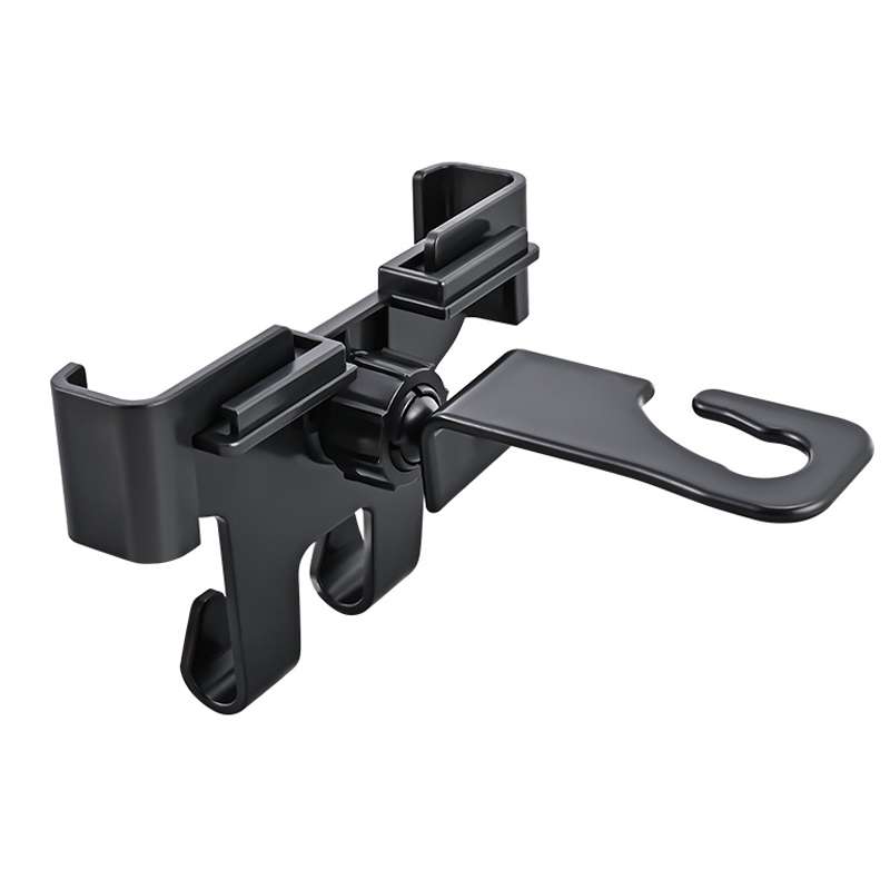 Car Multifunctional Mobile Phone Holder Rear Headrest Storage Hook(Black)
