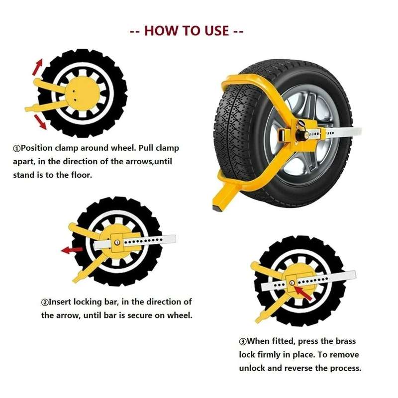 Car Anti-theft Lock SUV Wheel Three-prong Lock With Suction Cup, Style: Ordinary