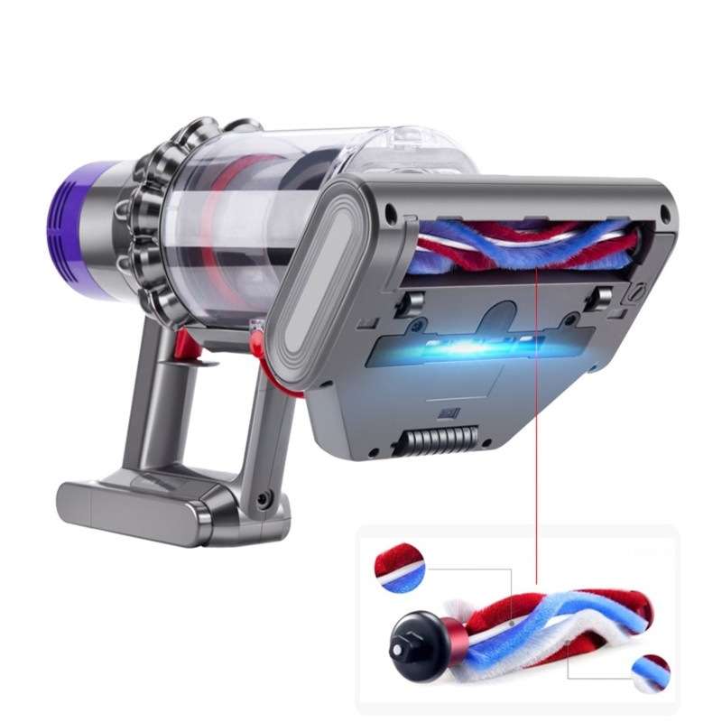 For Dyson V7 V8 Vacuum Cleaner Mattress Sofa Electric Mite Removal Brush Head With UV Light
