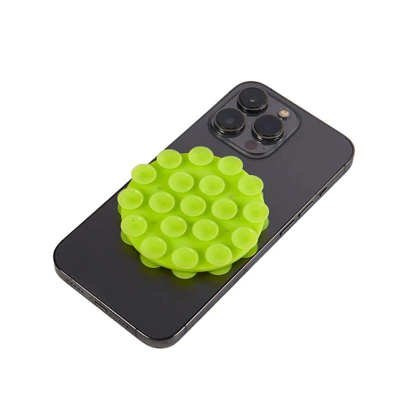 Double Sided Round Silicone Suction Cup Phone Holder Multifunctional Suction Phone Case(Black)