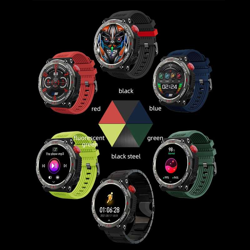 LOKMAT ZEUS 5 PRO 1.46 Inch 5ATM Waterproof Flashlight Bluetooth Call Smart Watch(Dark Green)