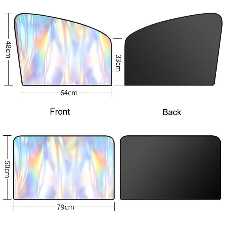 Colorful Titanium Silver Magnetic Car Sun Protection Sunshade Curtain(Back Seat)