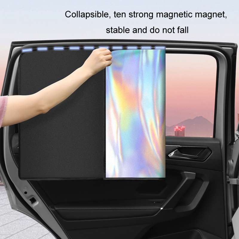 Colorful Titanium Silver Magnetic Car Sun Protection Sunshade Curtain(Back Seat)