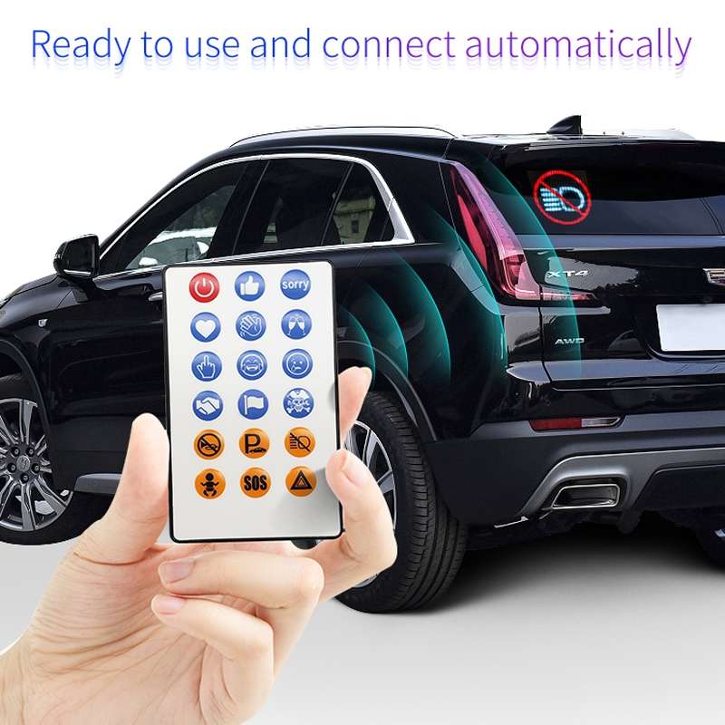 HI.GROOM Car LED Customized Pixel Emoticon Lights Bluetooth Remote Control Interactive AI Screen, St