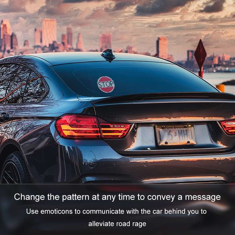 HI.GROOM Car LED Customized Pixel Emoticon Lights Bluetooth Remote Control Interactive AI Screen, St